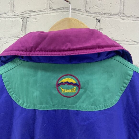 Marker Vest Sz L Vintage 90’s Cold Weather Color Block Purple - Picture 7 of 10